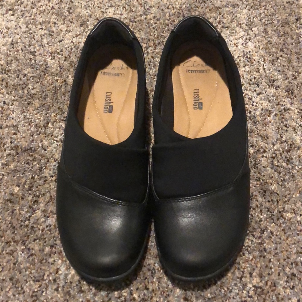 Clarks Black Flats size 8
